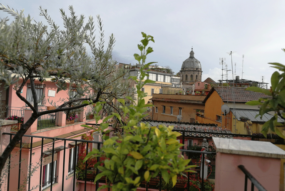 Nur quer bist wer :) Natürlich ist der Ausblick von der Dachterrasse des Hotel Sole Roma in Natura gerade (hoppla! und sorry Kristina :D )